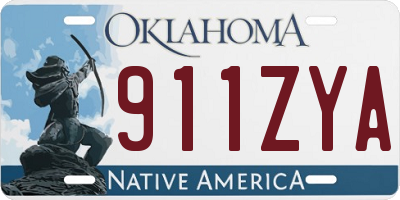 OK license plate 911ZYA