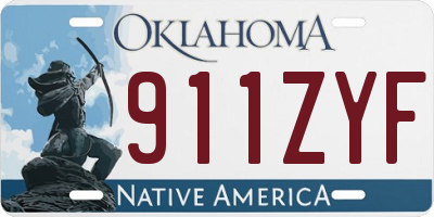 OK license plate 911ZYF