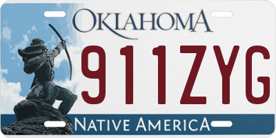 OK license plate 911ZYG