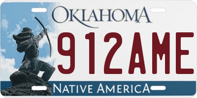 OK license plate 912AME