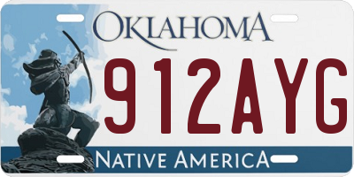 OK license plate 912AYG