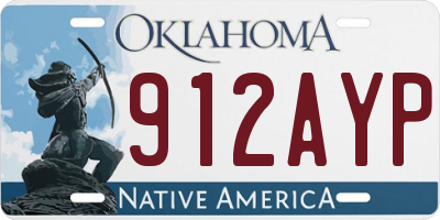 OK license plate 912AYP
