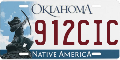 OK license plate 912CIC
