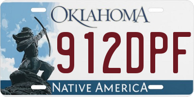 OK license plate 912DPF