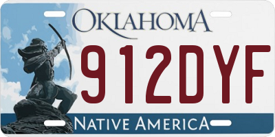 OK license plate 912DYF