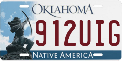 OK license plate 912UIG