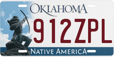 OK license plate 912ZPL