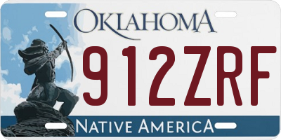 OK license plate 912ZRF