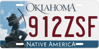 OK license plate 912ZSF