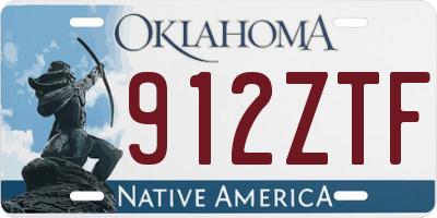 OK license plate 912ZTF