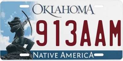 OK license plate 913AAM