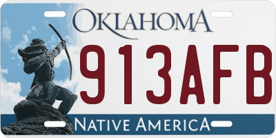OK license plate 913AFB