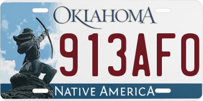 OK license plate 913AFO