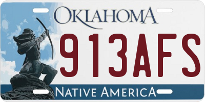 OK license plate 913AFS