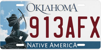 OK license plate 913AFX