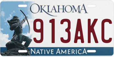 OK license plate 913AKC
