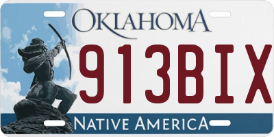 OK license plate 913BIX