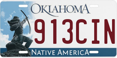 OK license plate 913CIN