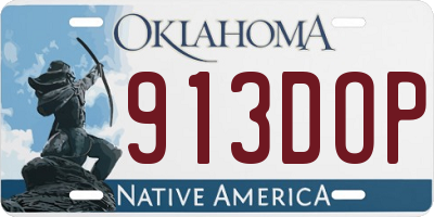 OK license plate 913DOP