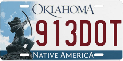 OK license plate 913DOT