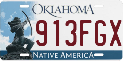 OK license plate 913FGX