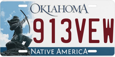 OK license plate 913VEW