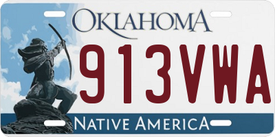 OK license plate 913VWA