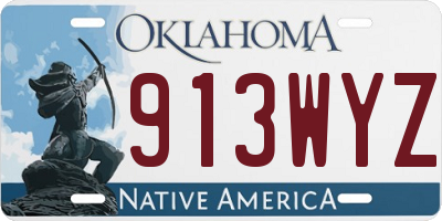 OK license plate 913WYZ