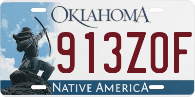 OK license plate 913ZOF