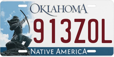 OK license plate 913ZOL