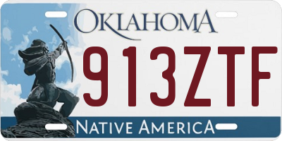 OK license plate 913ZTF