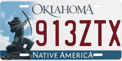 OK license plate 913ZTX