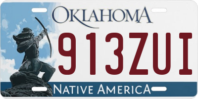 OK license plate 913ZUI