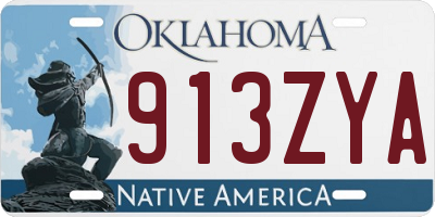 OK license plate 913ZYA