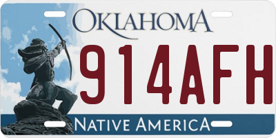 OK license plate 914AFH