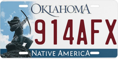OK license plate 914AFX