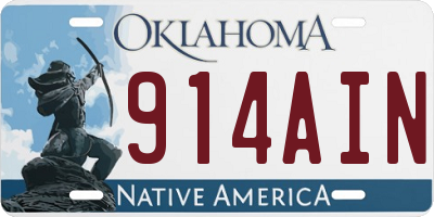 OK license plate 914AIN