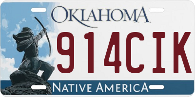 OK license plate 914CIK