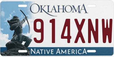 OK license plate 914XNW
