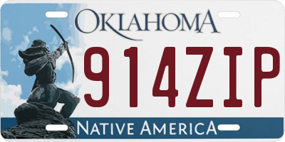 OK license plate 914ZIP