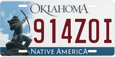 OK license plate 914ZOI