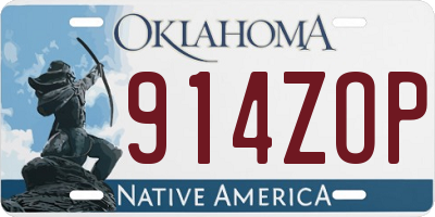 OK license plate 914ZOP