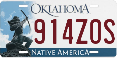 OK license plate 914ZOS