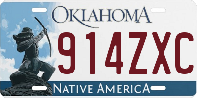 OK license plate 914ZXC