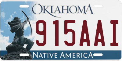 OK license plate 915AAI