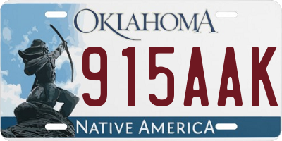 OK license plate 915AAK