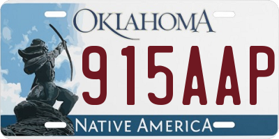 OK license plate 915AAP