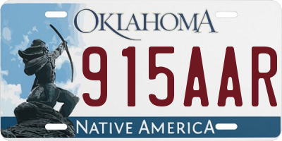 OK license plate 915AAR