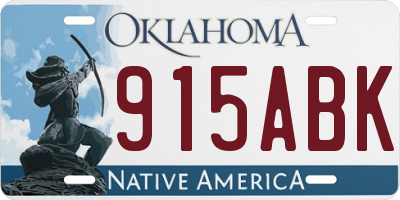 OK license plate 915ABK