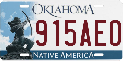 OK license plate 915AEO